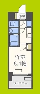 プレサンスタワー難波WEST【5階】の間取り