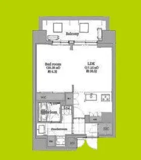 リンクハウス松屋町レジデンス【11階】の間取り