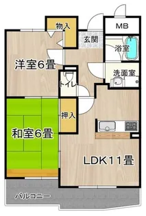 フレアコート京橋【6階】の間取り