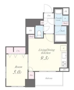 クルーヴェルチュ扇町公園【8階】の間取り