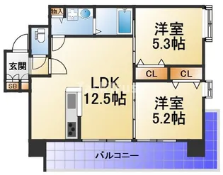 W.O.B.京橋【12階】の間取り