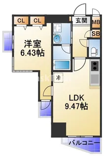ビエラコート天神橋【4階】の間取り