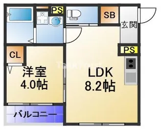 ズーノルーム都島本通【2階】の間取り