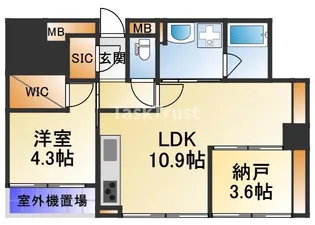 アウスレーベン都島Ⅰ【6階】の間取り