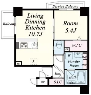 ベラ・ルーナ北梅田【4階】の間取り