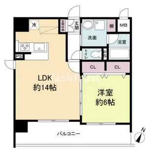 レジディア城北公園通【9階】の間取り