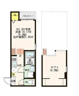 ピースフル姫島【1階】の間取り