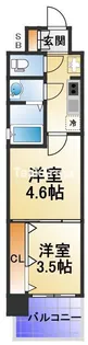 ビガーポリス417天満橋Ⅱ【6階】の間取り