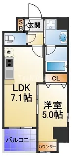 アミティエ扇町リアン【7階】の間取り