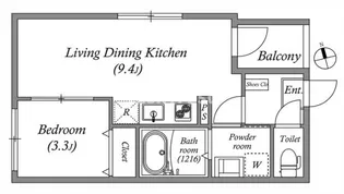 クオッカ都島【2階】の間取り