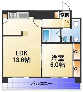 フローライト南森町【5階】の間取り