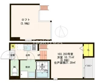 ハーモニーテラス高殿【1階】の間取り
