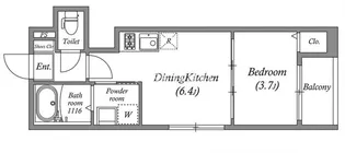 1DKの間取り画像