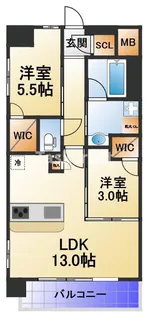 スプランディッド城東関目【2階】の間取り