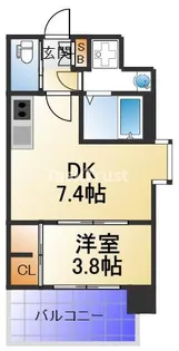 プライマル南森町【8階】の間取り