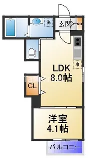 F asecia 城北公園通【2階】の間取り