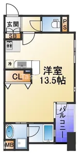 西天満レジデンス【6階】の間取り