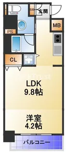 クリスタルブライト天満橋リバーサイド【5階】の間取り