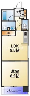 レインボーコート谷町五【8階】の間取り