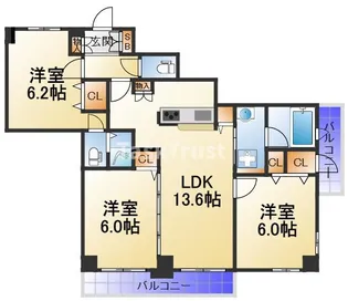 コンフォート大阪天満宮【7階】の間取り