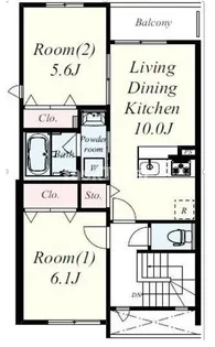 プレジール関目【3階】の間取り