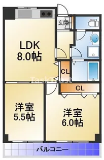 プランドールキンエー千林【6階】の間取り