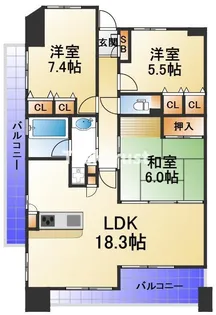 グランアッシュ野江【9階】の間取り