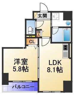 プログレスコート梅田北【8階】の間取り