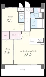 メゾンドボヌール弁天町【7階】の間取り