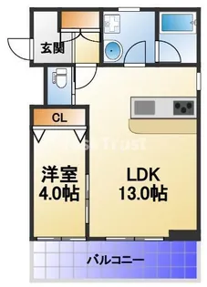 ボヌール蒲生【1階】の間取り