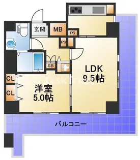 ラナップスクエア中之島公園【12階】の間取り