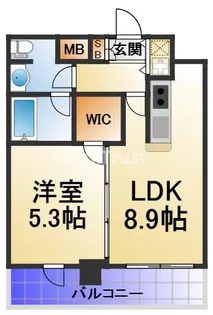 フローライト南森町【7階】の間取り