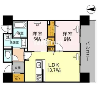 クレストコート同心【11階】の間取り