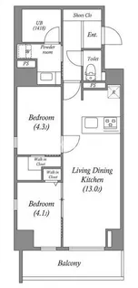 JP noie 上町台龍造寺【7階】の間取り