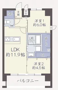 シンセリティ大淀【5階】の間取り
