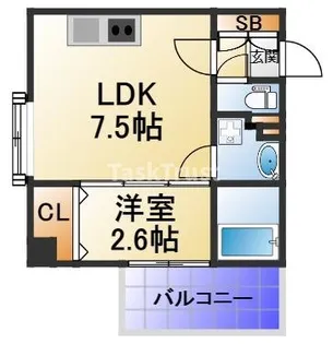 W.O.B.京橋【3階】の間取り