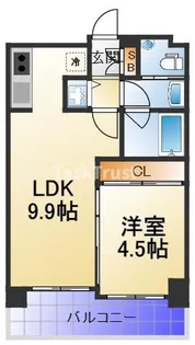 ダイナシティ梅田【10階】の間取り