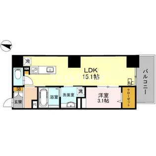 リヴィエール北梅田【5階】の間取り