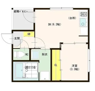 ハーモニーテラス千林大宮【3階】の間取り