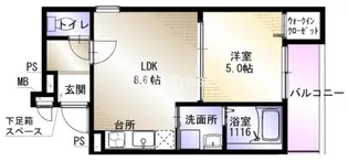 フジブロッサム高殿【1階】の間取り