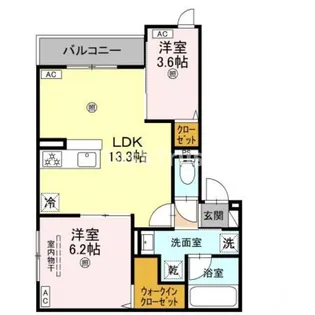 スペチアーレ太子橋【2階】の間取り