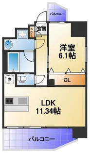 プレジオ都島ASIAN【13階】の間取り