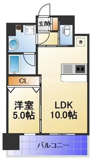 プレジオ都島ASIAN【13階】の間取り