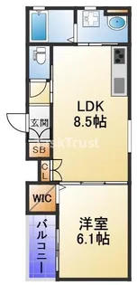 クリエオーレ中宮【3階】の間取り