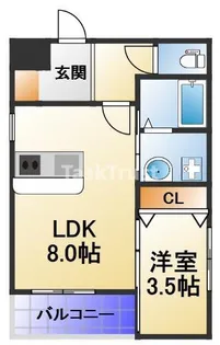 グランイニシオ都島【1階】の間取り