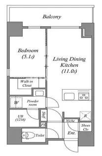 JP noie 上町台龍造寺【2階】の間取り