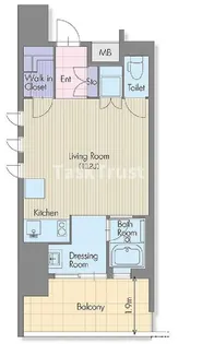 エス・キュート西天満【10階】の間取り