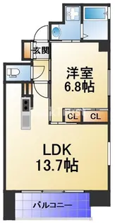 ベルフェリーク天満橋【12階】の間取り