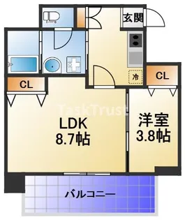 ヴィラ セレーノ玉造本町【6階】の間取り