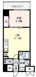シリウス中央【5階】の間取り